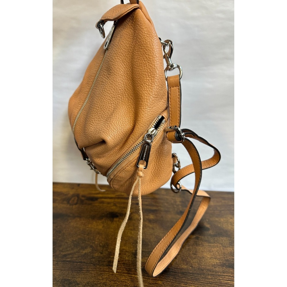 Rebecca Minkoff Backpack Purse Pebbled Leather Silver Hardware Fringe Tassel Bag - Picture 4 of 16